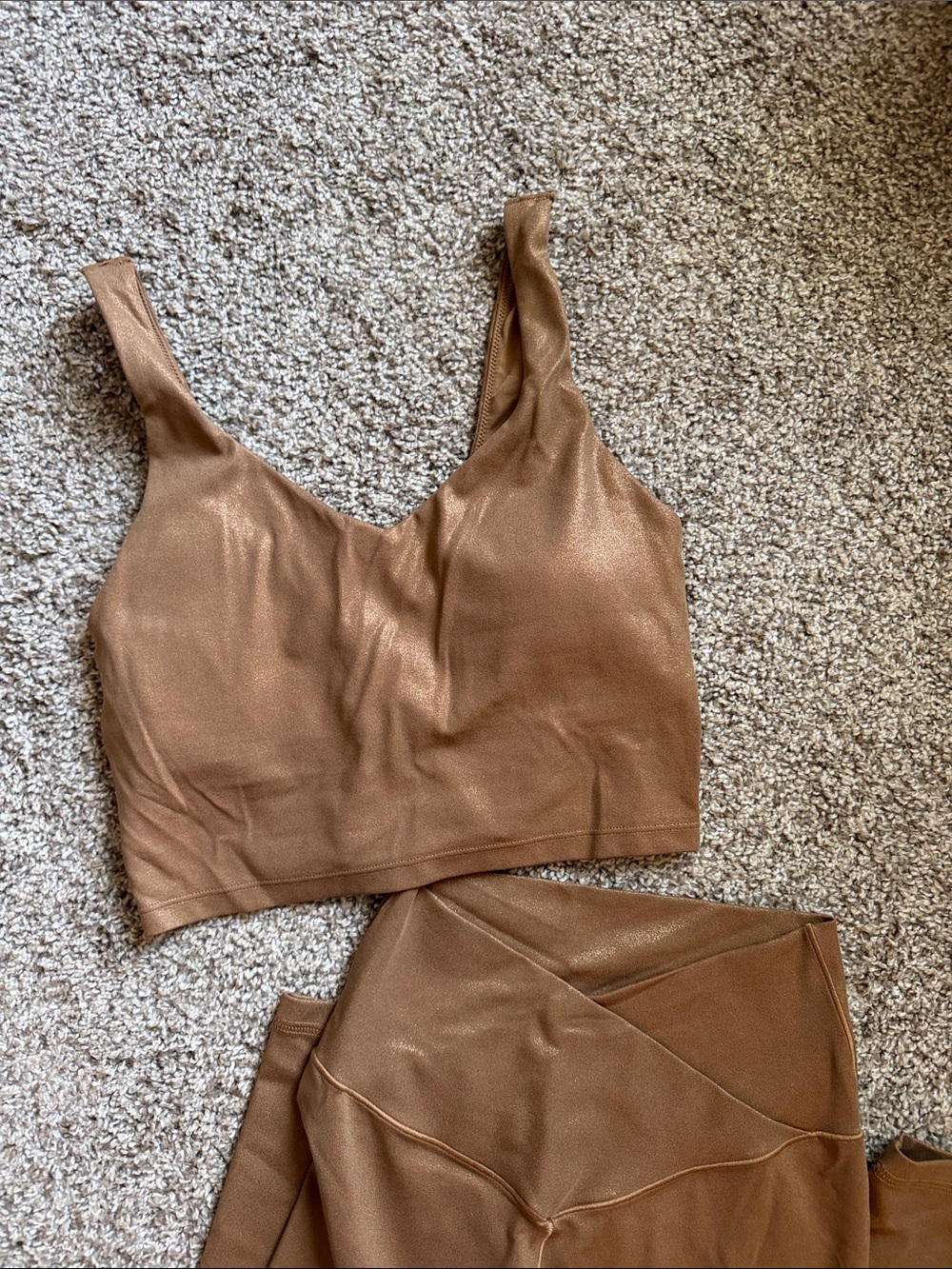aerie Brown Shimmer Workout Set